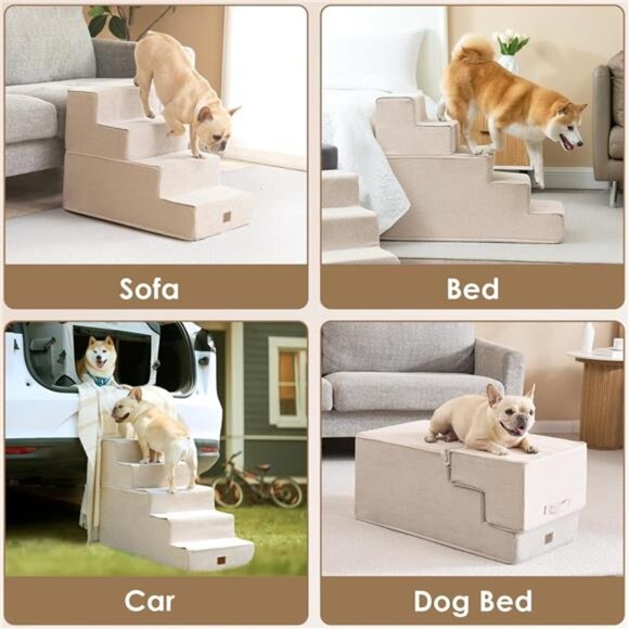 Dog Stairs for Small Dogs 13.5" H, 3-Step Dog Steps for Couch Sofa & Chair,Steps - Picture 6 of 7
